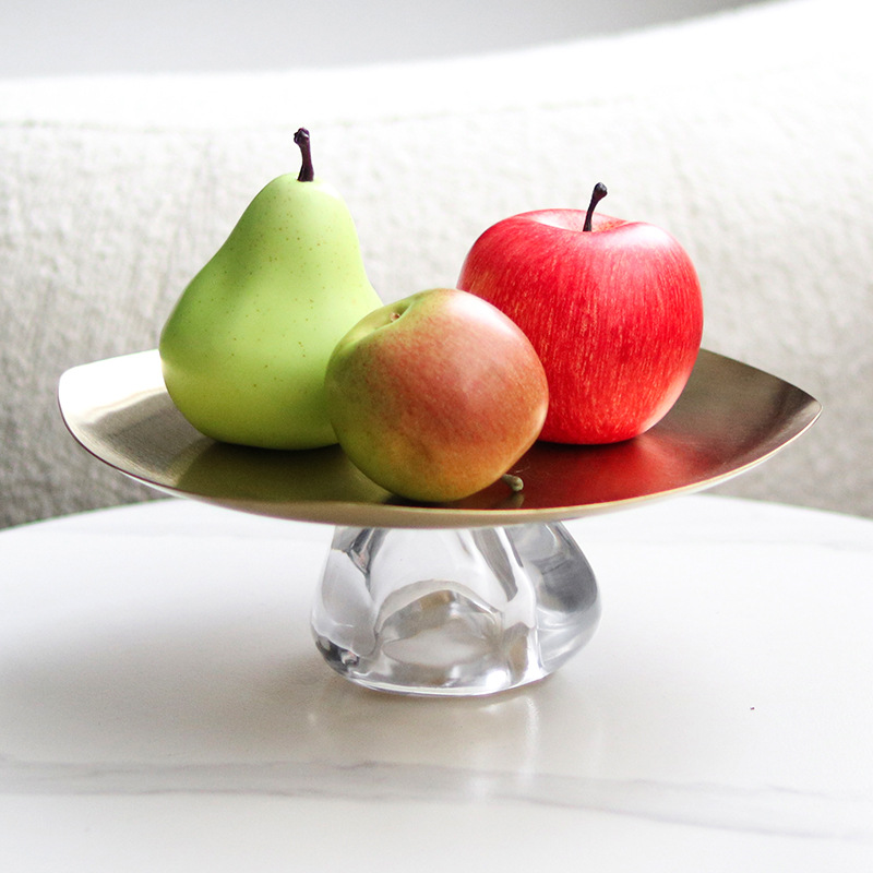 Food Storage Glass Round - Square Irregular Metal Fruit Tray, Glass