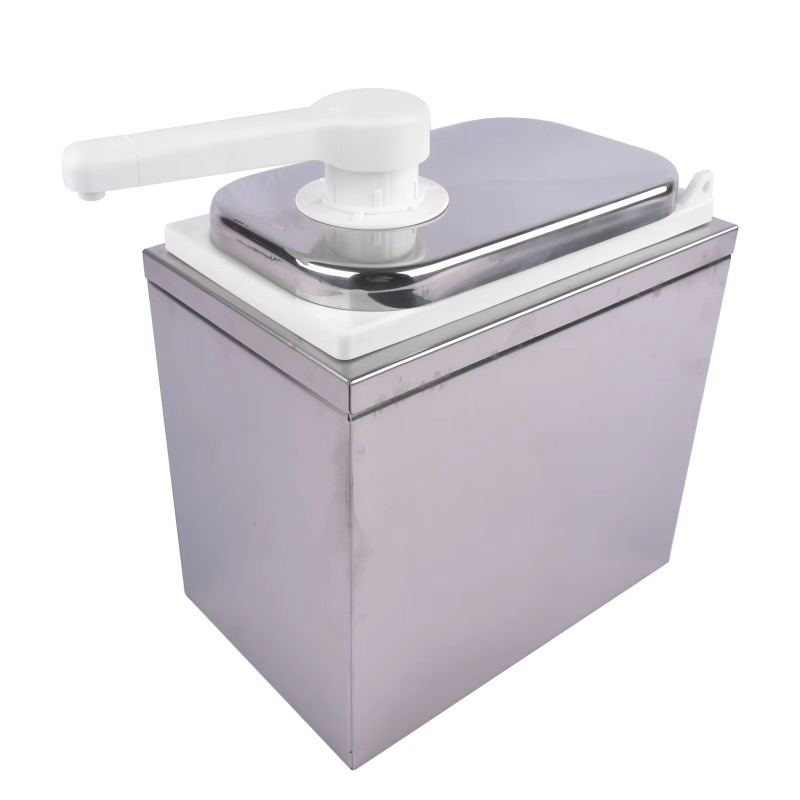 Herb Keeper Container - 2L stainless steel sauce pump dispenser,