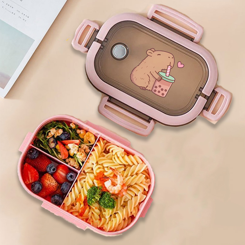 Food Storage Containers Set - Capybara Bento Lunch Box Anime Animals