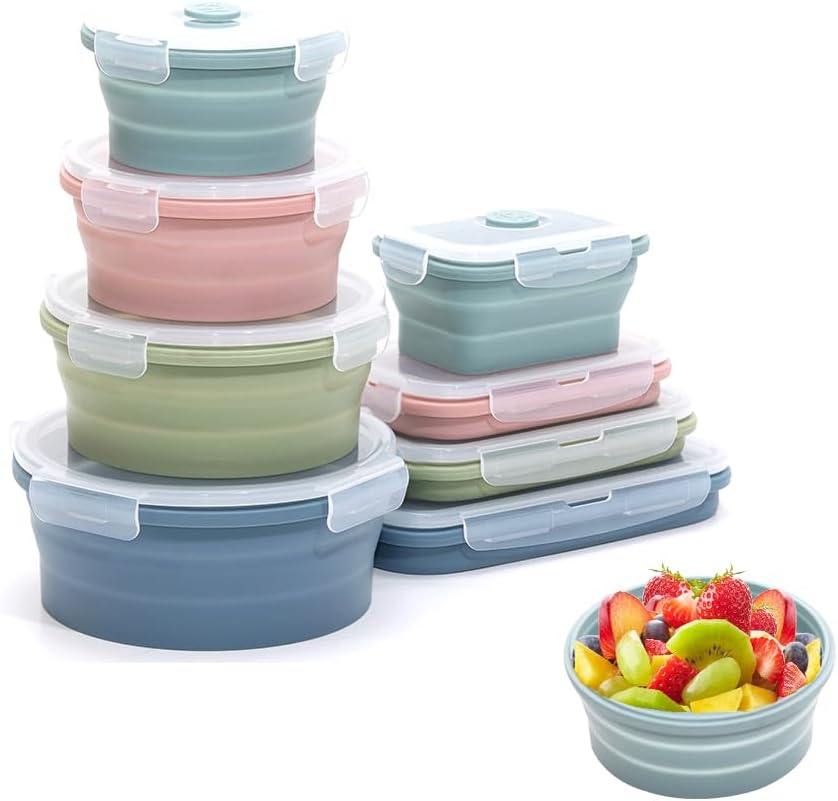 Food Storage Kits - Collapsible Silicone Food Storage Container Set