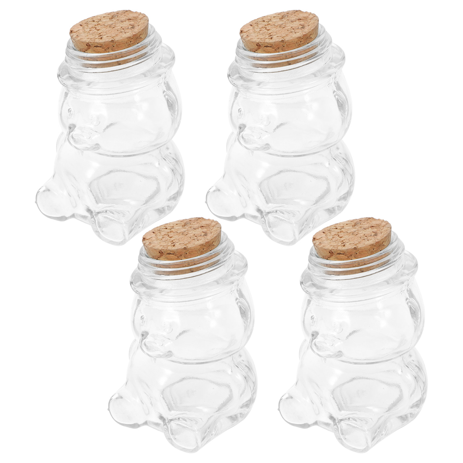 Food Storage Containers Set - 4Pcs Glass Candy Jar Set Transparent