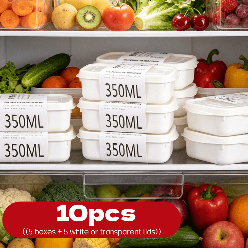 Food Storage Containers Set - 10Pcs Reusable Stackable Food Storage Box