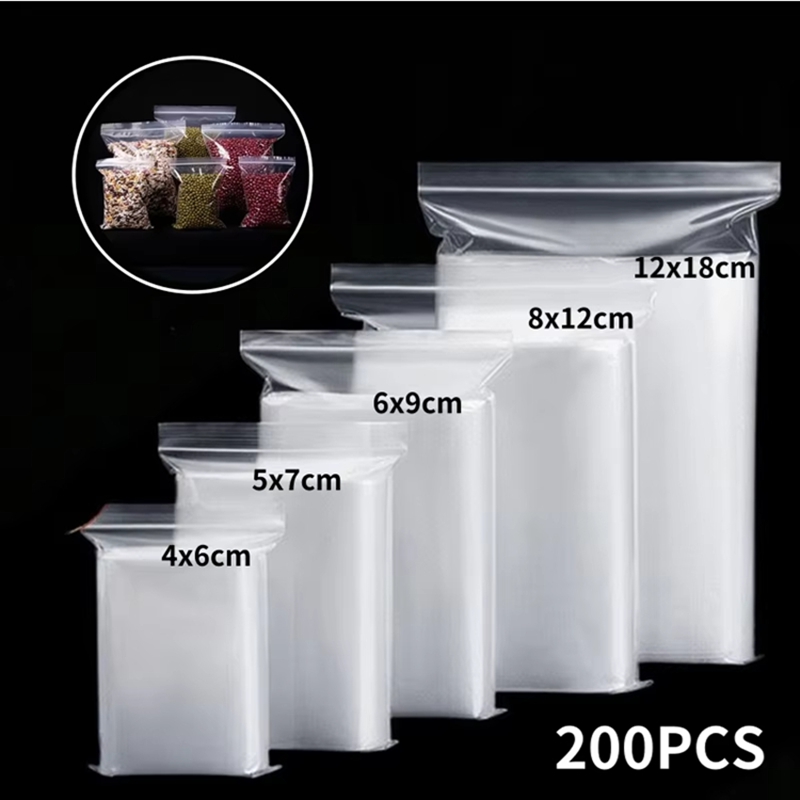 Food Storage Vacuum Seal Bags - 100pcs Transparent Zip Bags Food Jewelry
