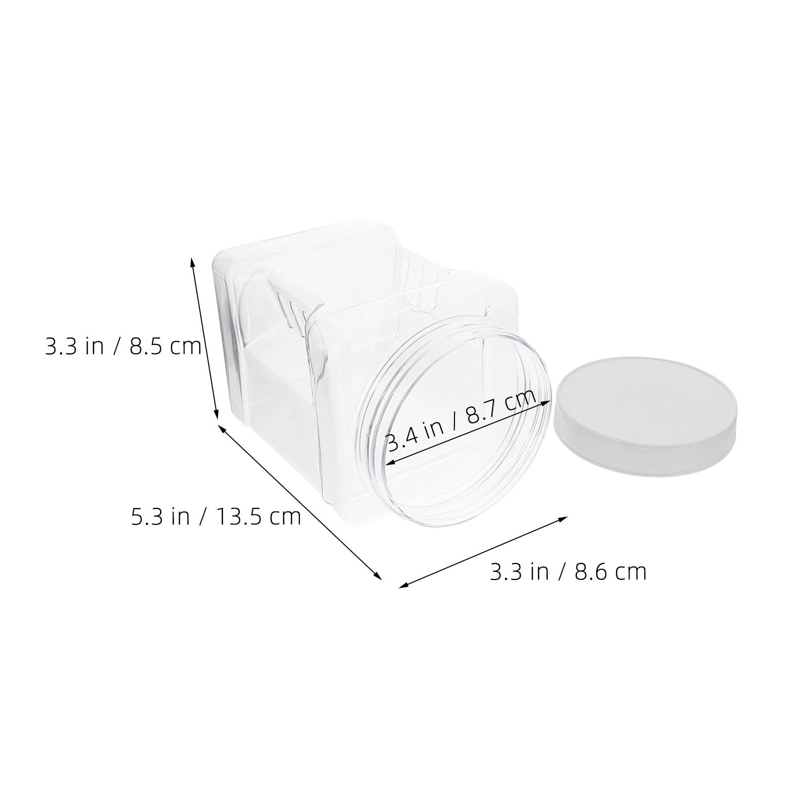 6Pcs Transparent Square Canist - Food Storage Plastic Container recension och pris