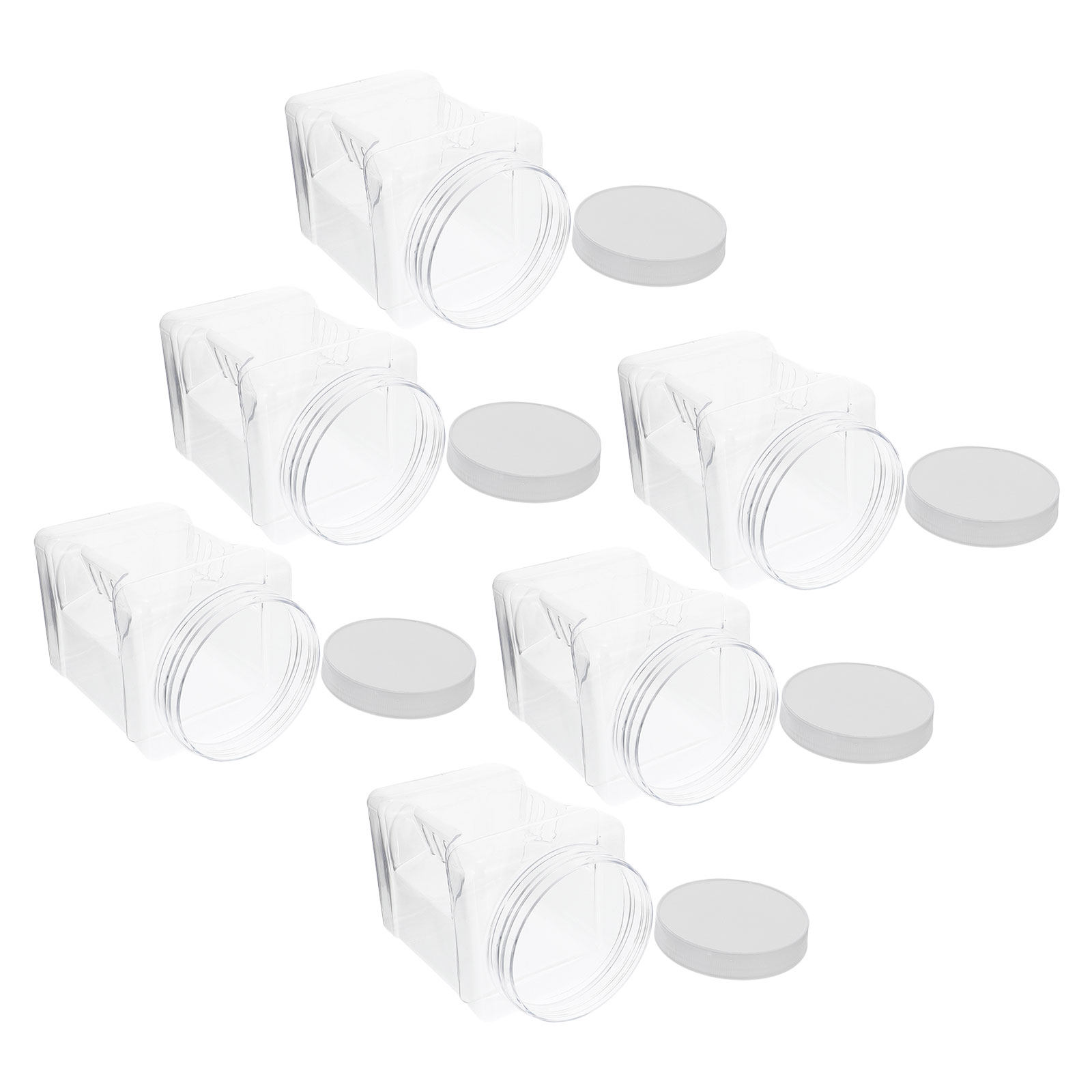 6Pcs Transparent Square Canist - Food Storage Plastic Container recension och pris