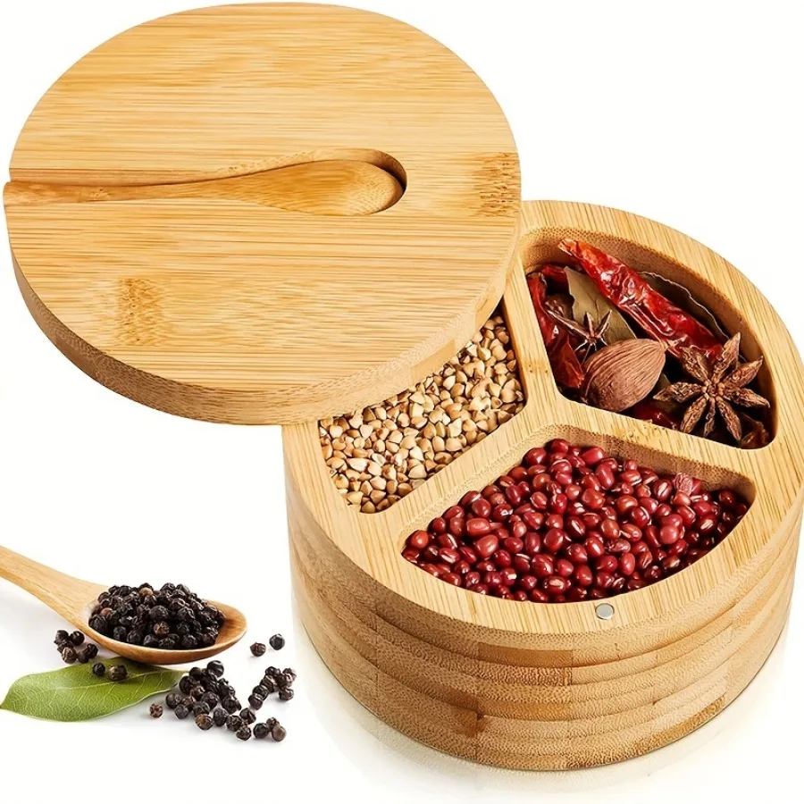 Bamboo Covered Wooden Spoon Se - Herb Keeper Container recension och pris