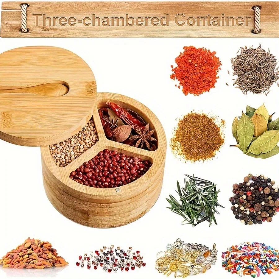 Bamboo Covered Wooden Spoon Se - Herb Keeper Container recension och pris