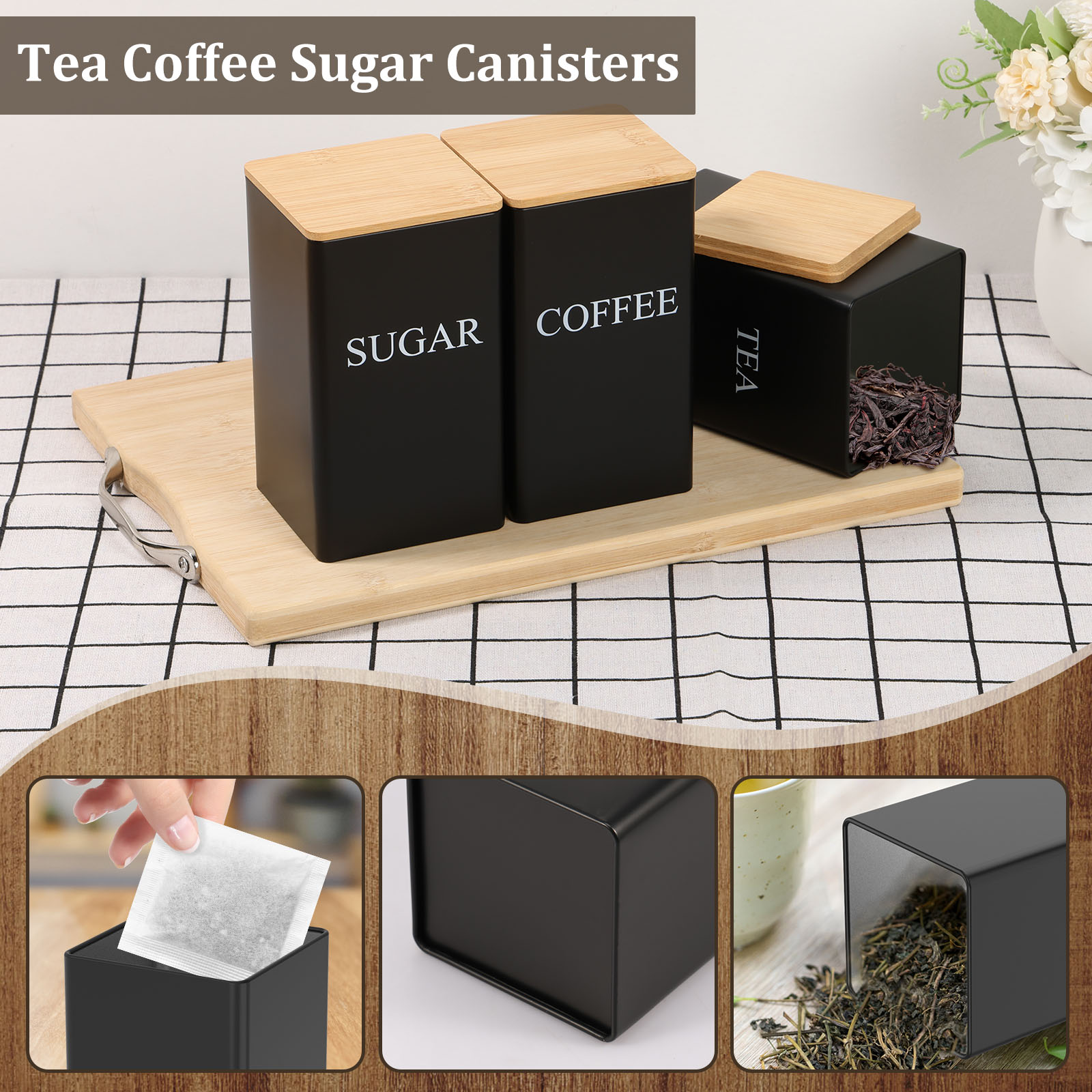 1000 ML Coffee Tea and Sugar C - Food Storage Containers Set recension och pris