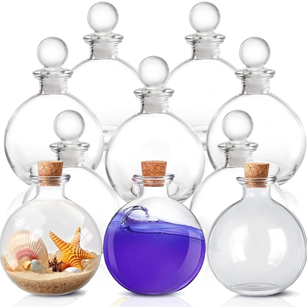Clear round Glass Potion Bottl - Food Storage Glass Round recension och pris