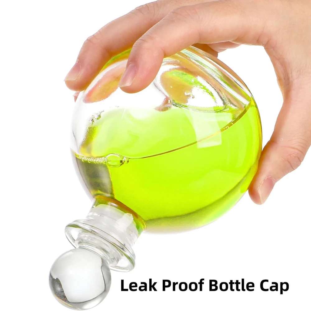 Clear round Glass Potion Bottl - Food Storage Glass Round recension och pris