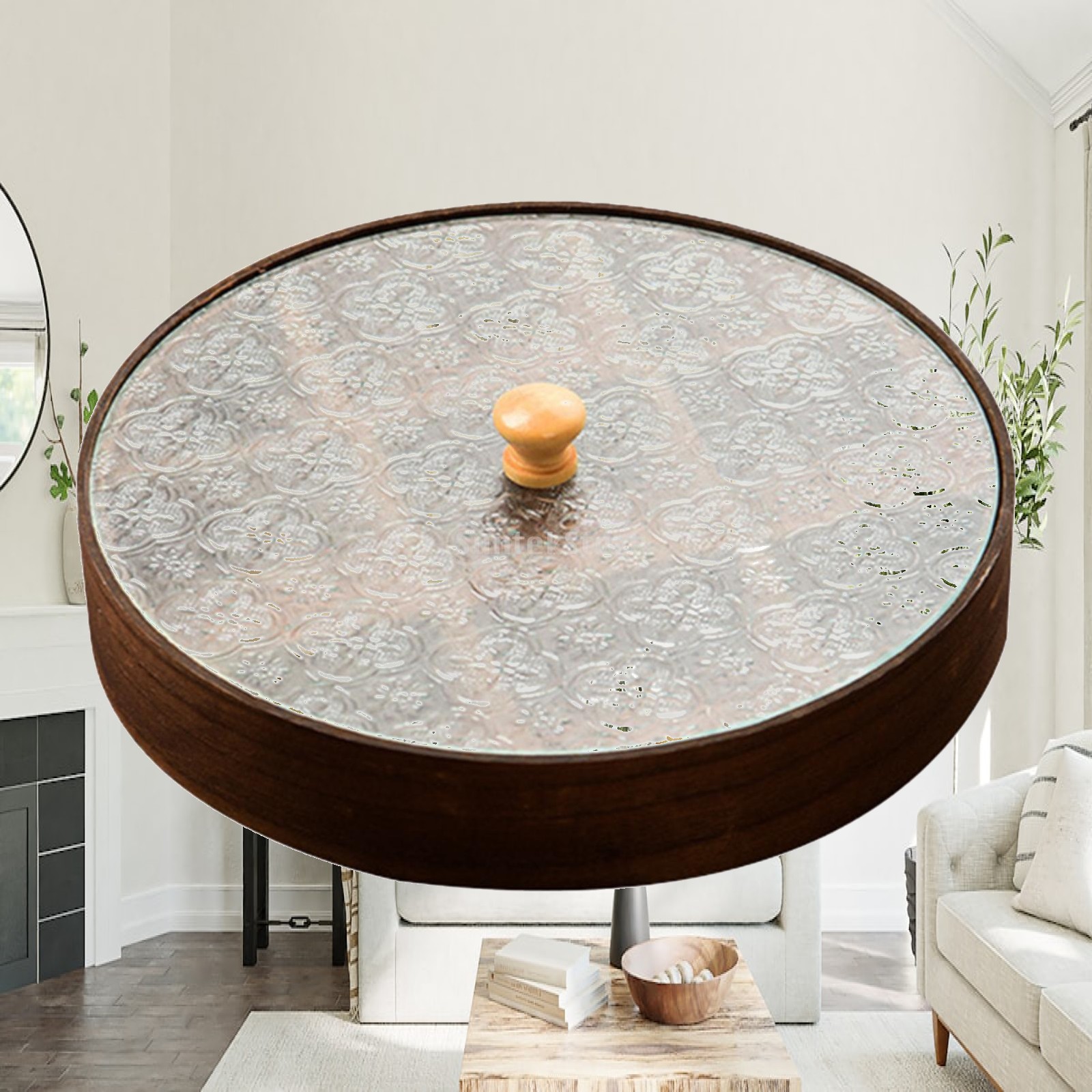 Divided Serving Tray with Comp - Food Storage Glass Round recension och pris