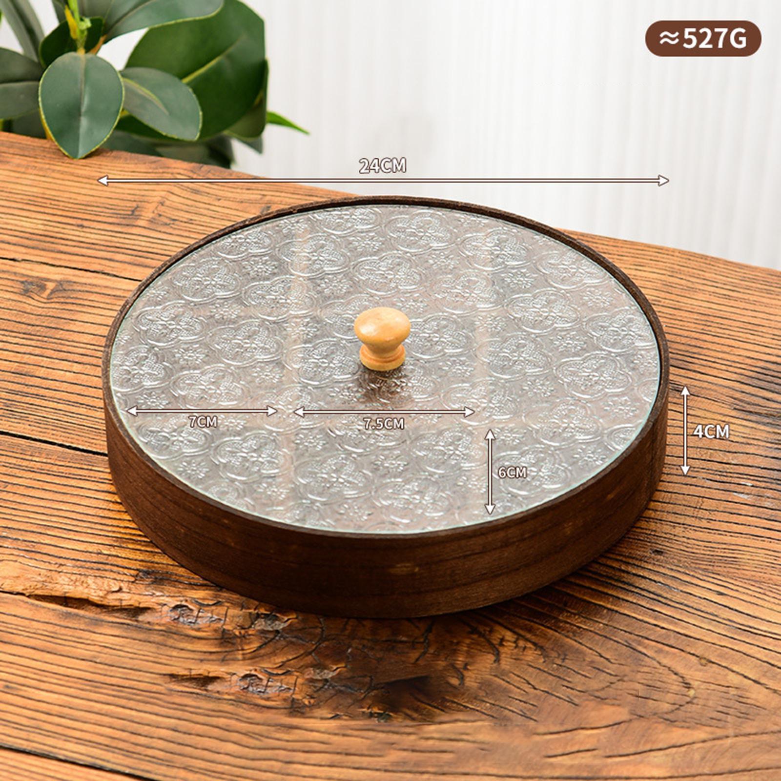 Divided Serving Tray with Comp - Food Storage Glass Round recension och pris