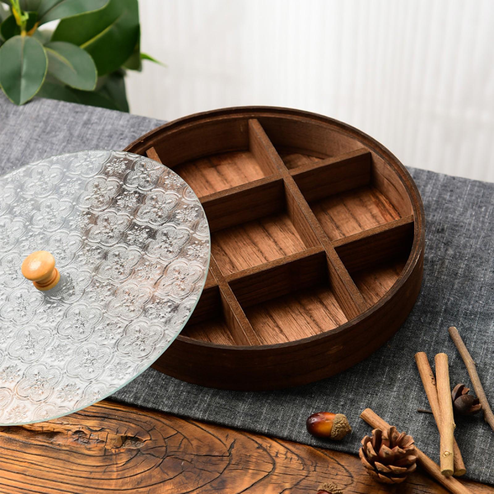 Divided Serving Tray with Comp - Food Storage Glass Round recension och pris