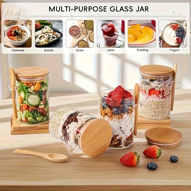 1/2/4/8Pcs Oatmeal Glass Cup S - Food Storage Glass Round recension och pris