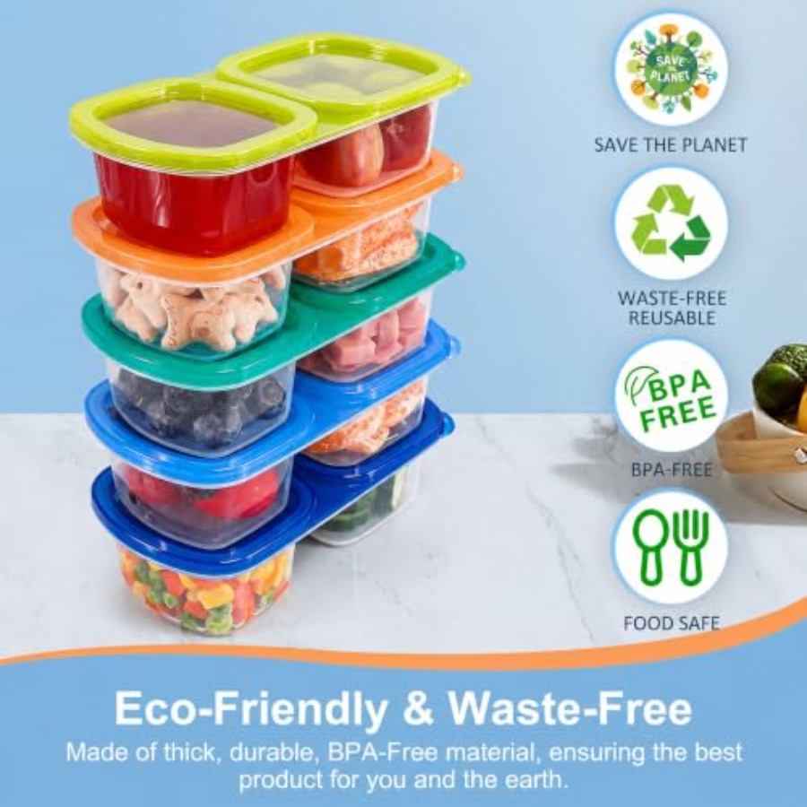 5-Pack Reusable Snack Containe - Food Storage Meal Prep recension och pris
