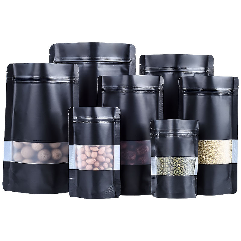 100PCS Stand-up Matte Black Al - Food Storage Zip Bags recension och pris