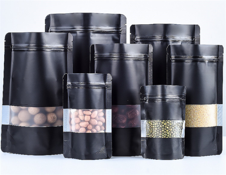 100PCS Stand-up Matte Black Al - Food Storage Zip Bags recension och pris
