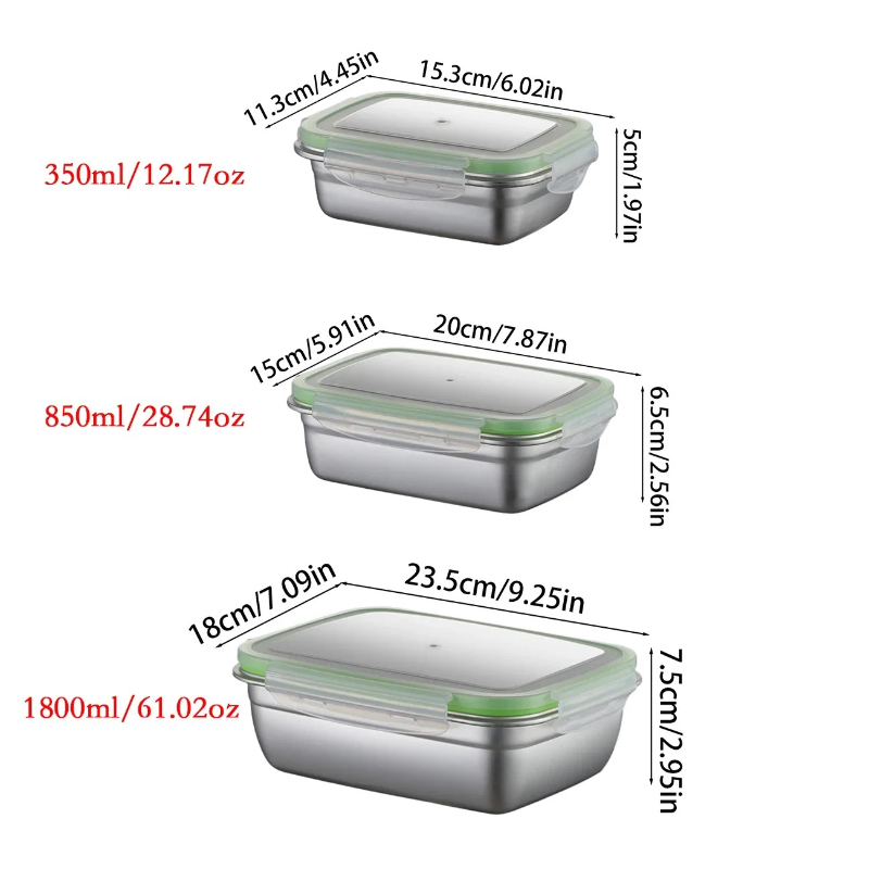 304 Stainless Steel Lunch Box  - Food Storage Containers Set recension och pris