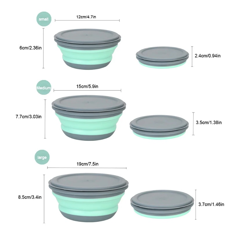 3pcs Silicone Folding Lunch Bo - Food Storage Kits recension och pris
