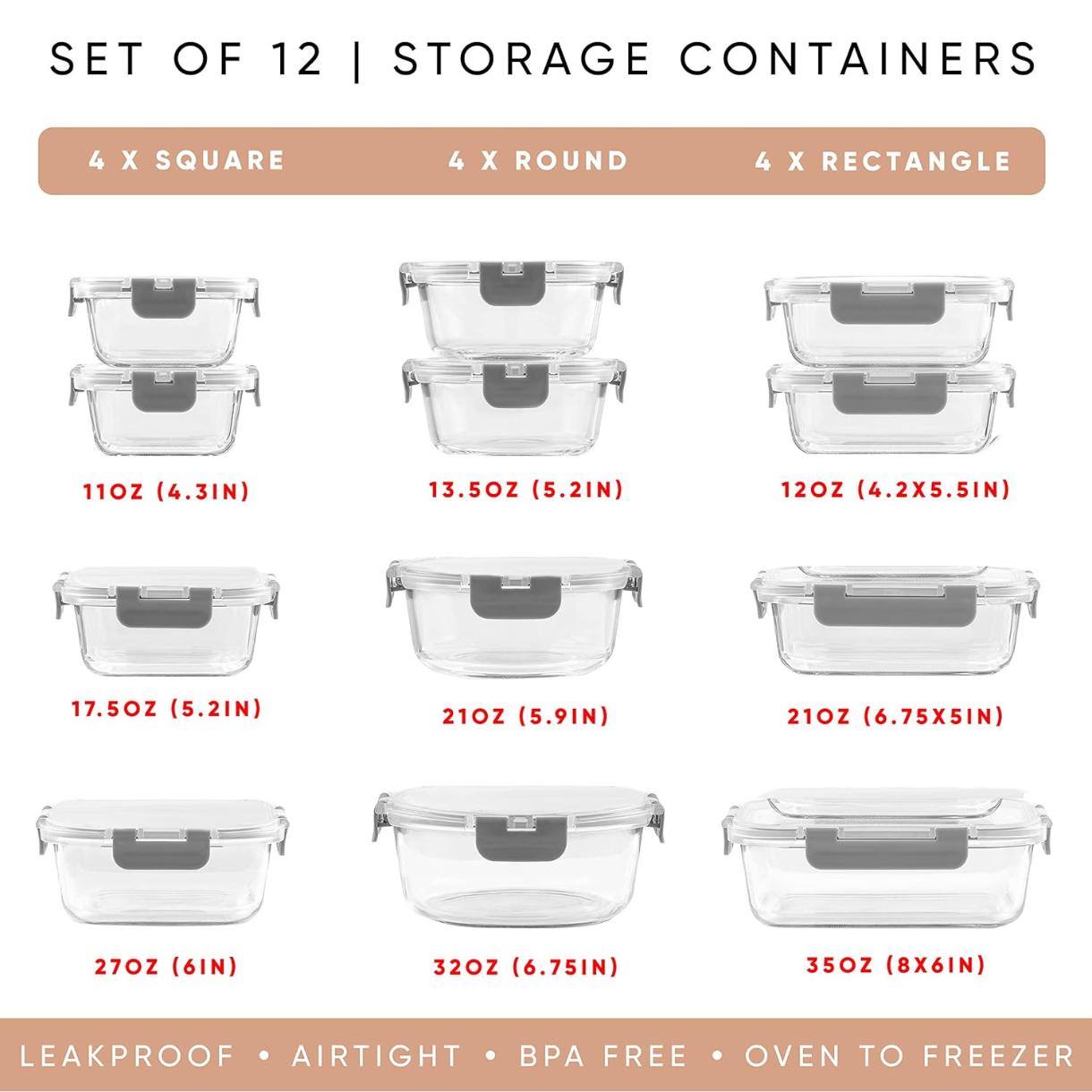 24pc Borosilicate Glass Storag - Food Storage Tupperware recension och pris