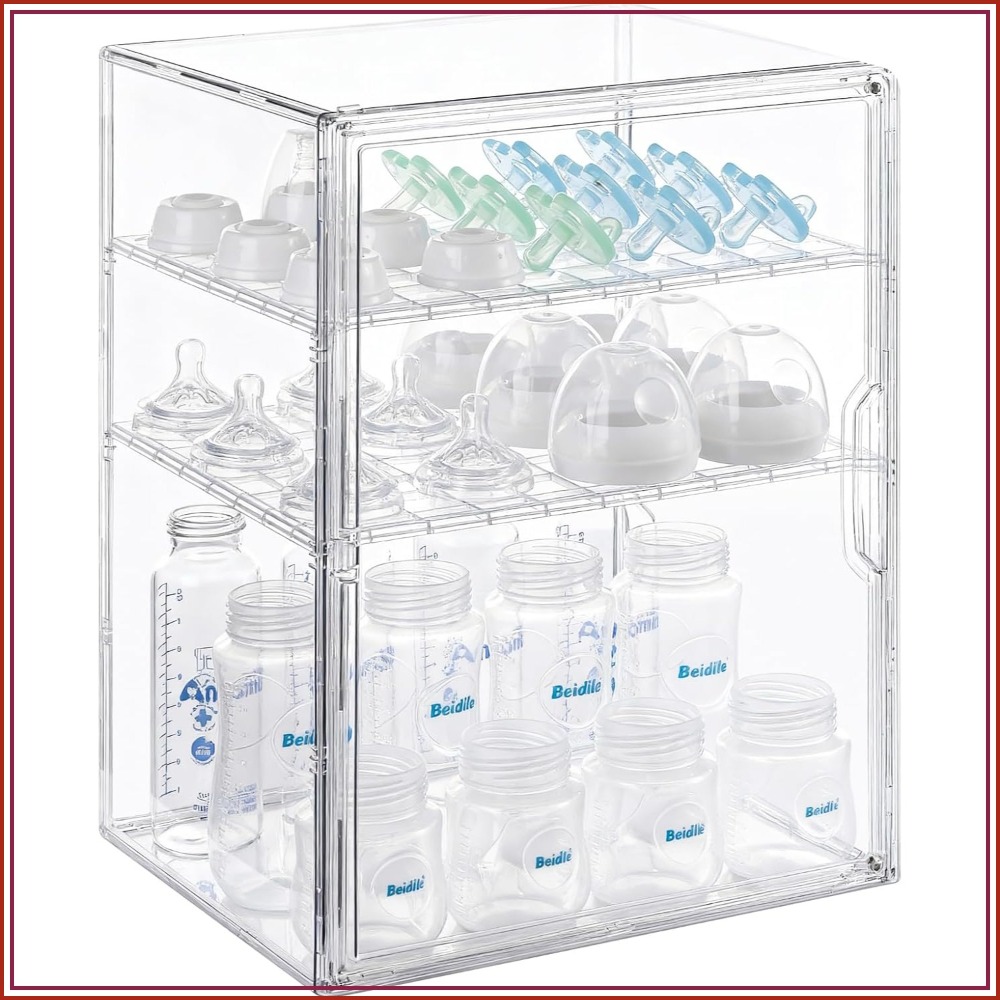 3-Tier Clear Acrylic Baby Bott - Food Storage Moms recension och pris