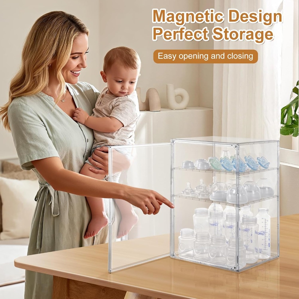 3-Tier Clear Acrylic Baby Bott - Food Storage Moms recension och pris