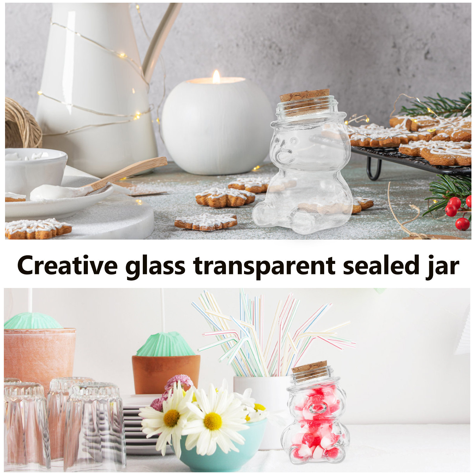 4Pcs Glass Candy Jar Set Trans - Food Storage Containers Set recension och pris