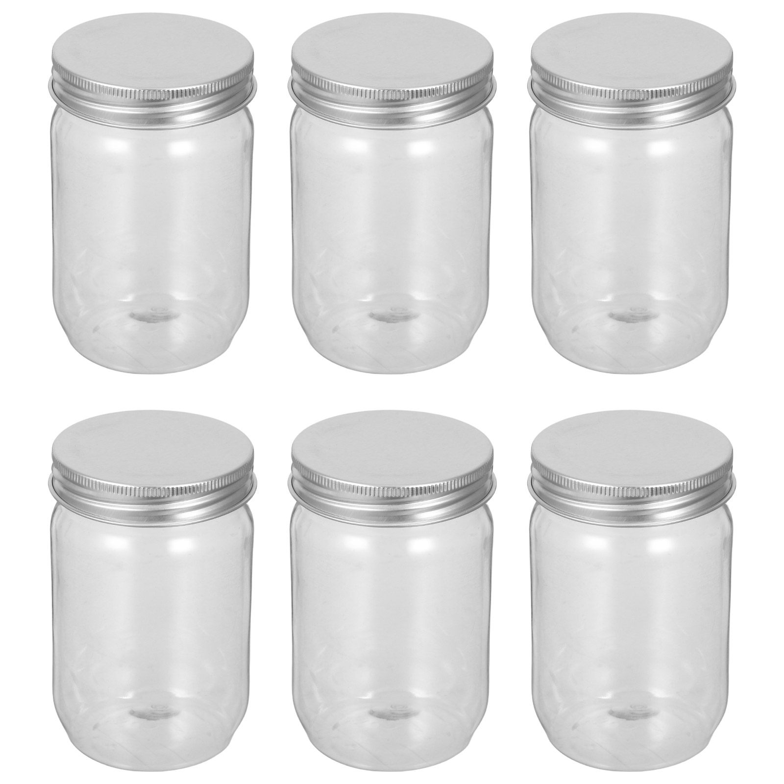 6Pcs Clear Plastic Mason Jars  - Food Storage Plastic Container recension och pris