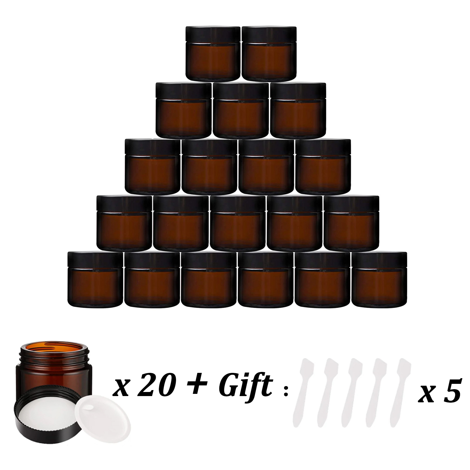 20PCS Small Amber Glass Jars w - Food Storage Glass Round recension och pris