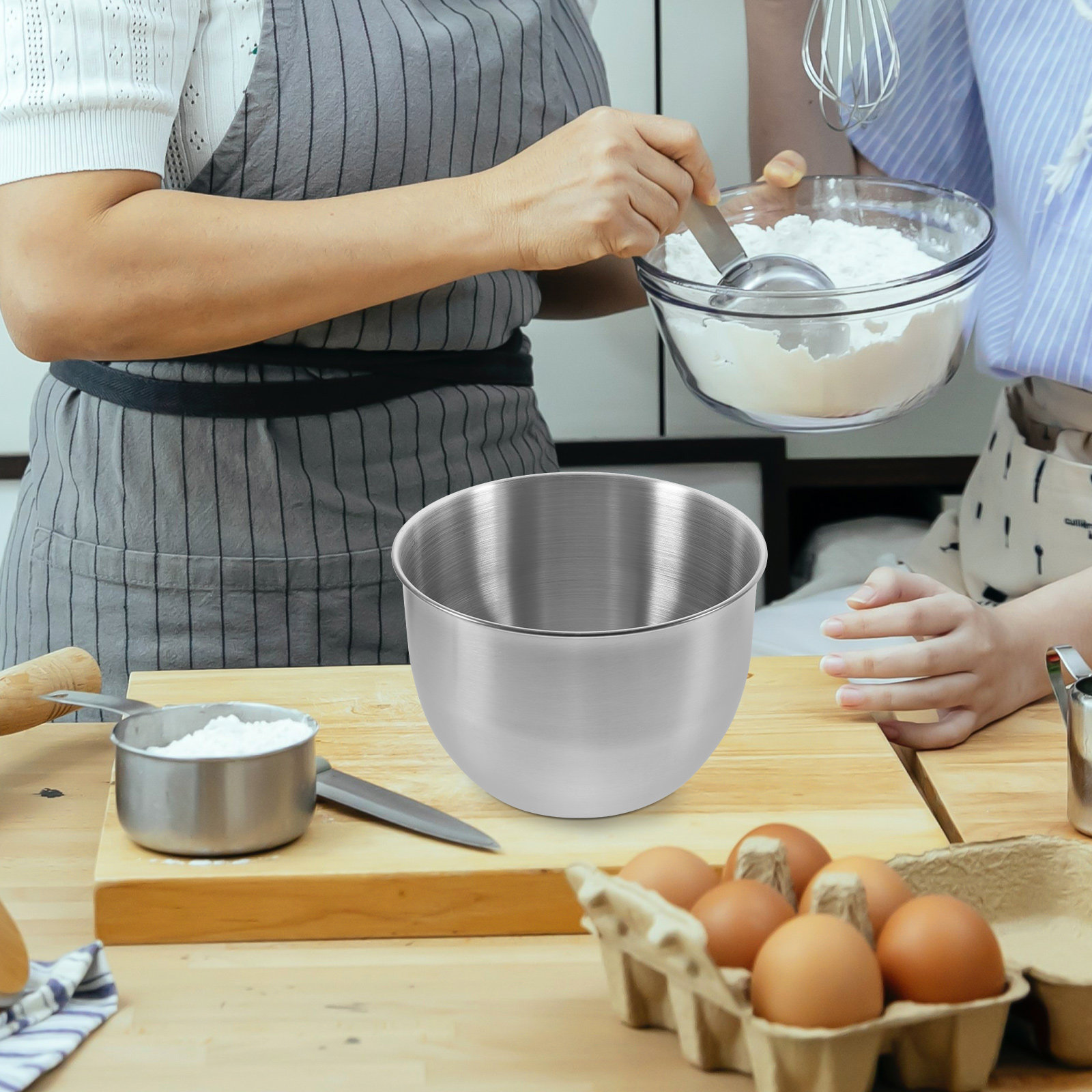 Deep Stainless Steel Mixing Bo - Food Storage Meal Prep recension och pris