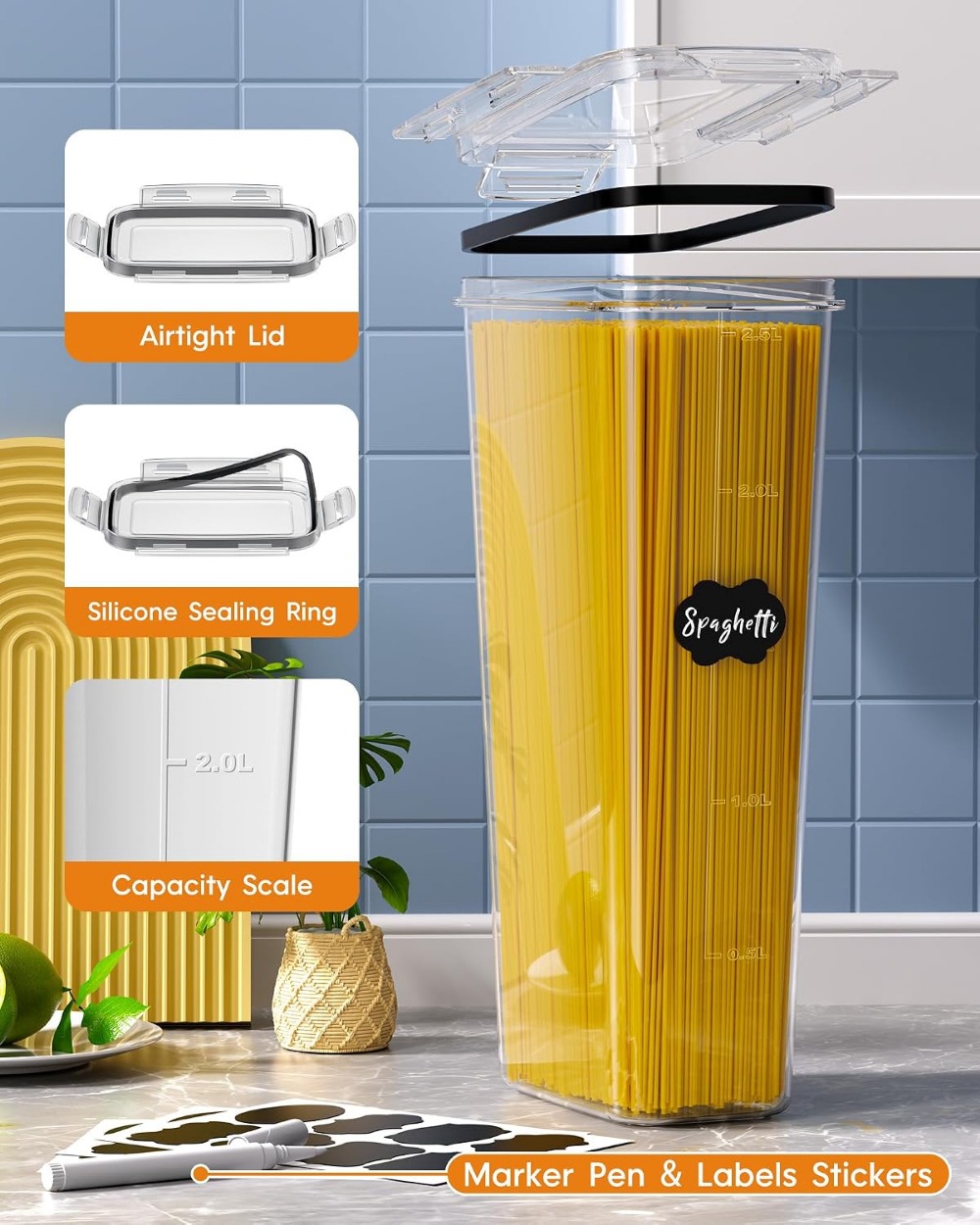 24 PCS Airtight Food Storage C - Food Storage Plastic Container recension och pris
