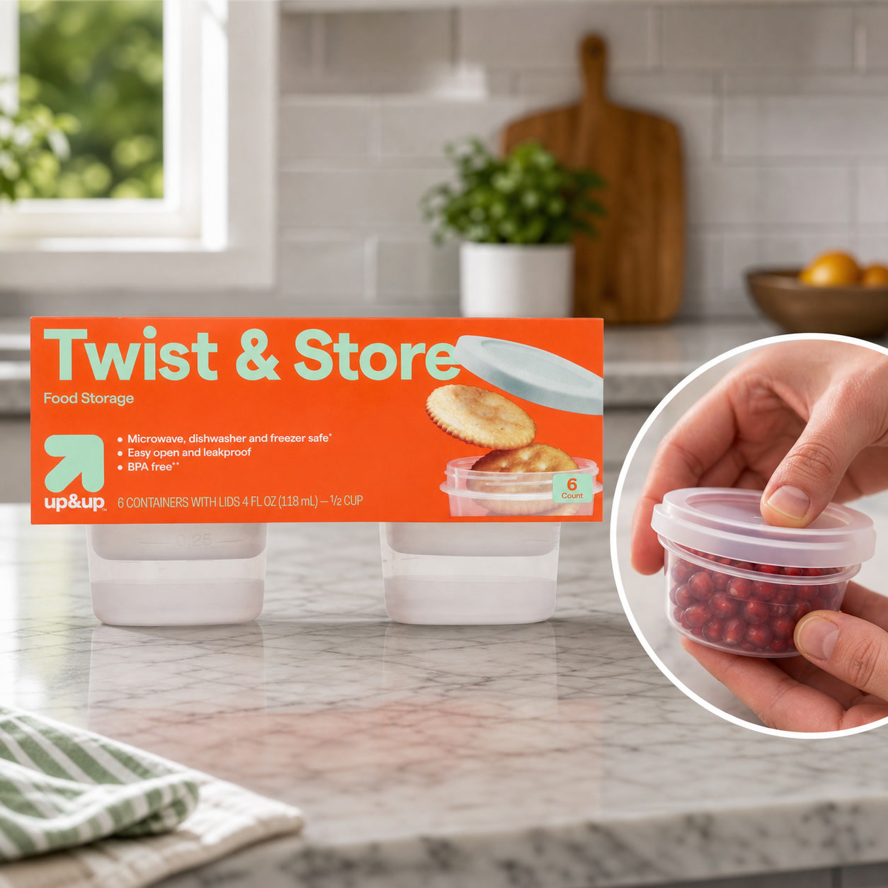 6ct Round Twist-Lock Food Stor - Food Storage Meal Prep recension och pris