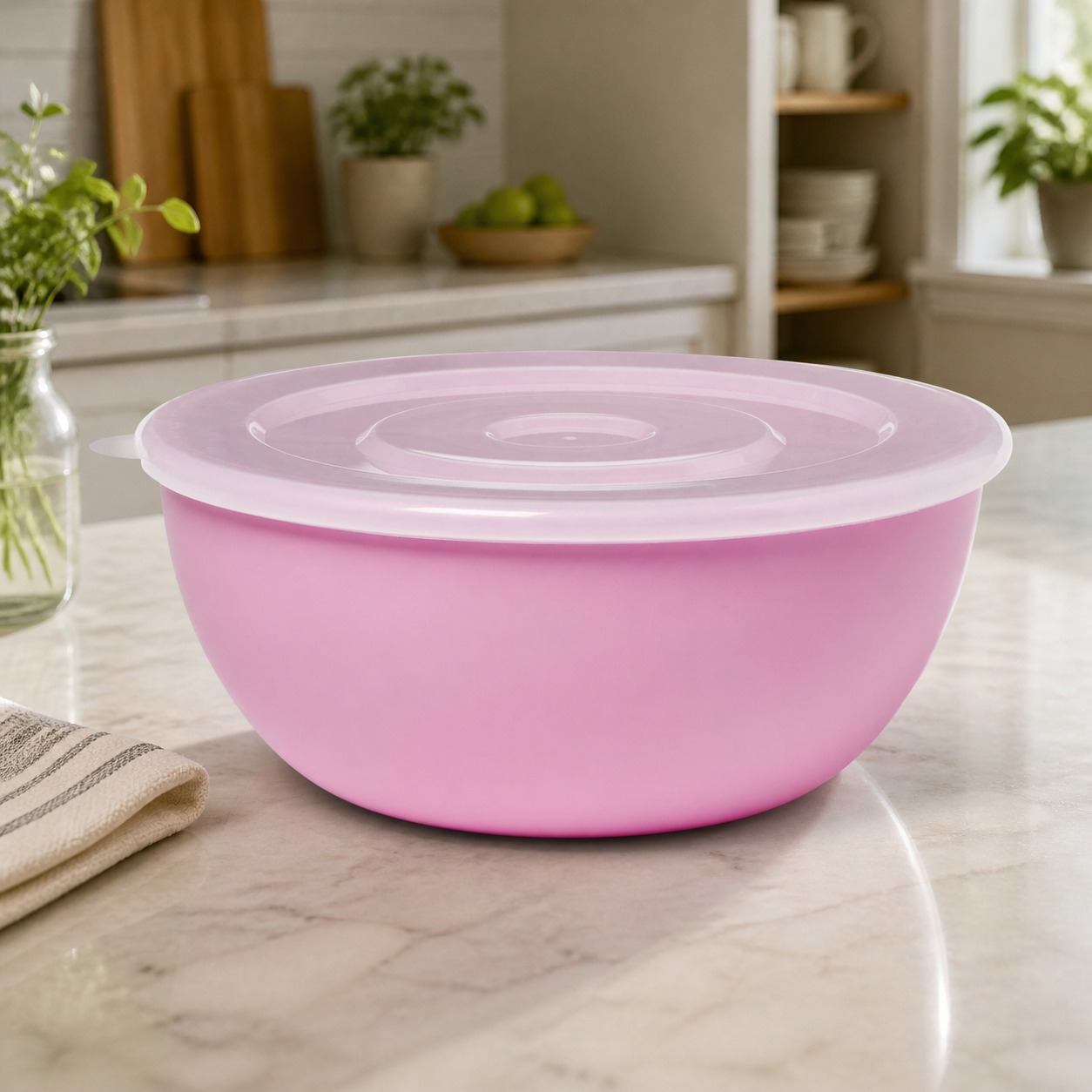 Pink Bowl With Matching Lid, D - Food Storage Meal Prep recension och pris